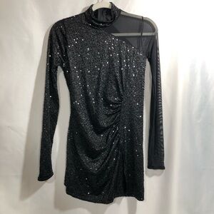 Weissman Women’s Black Sequin Dance Costume Dress Size Medium Adult